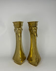 Pair of Heavy Vintage Brass Elephant Vases