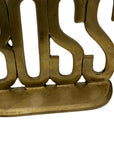 Vintage Brass “BOSS” Bookends | Mid-Century Modern Office Decor