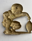 Vintage Brass Football Players Wall Hangings- A Set of Three by Gatco