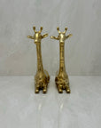 Vintage Brass Sitting Giraffes-A Pair