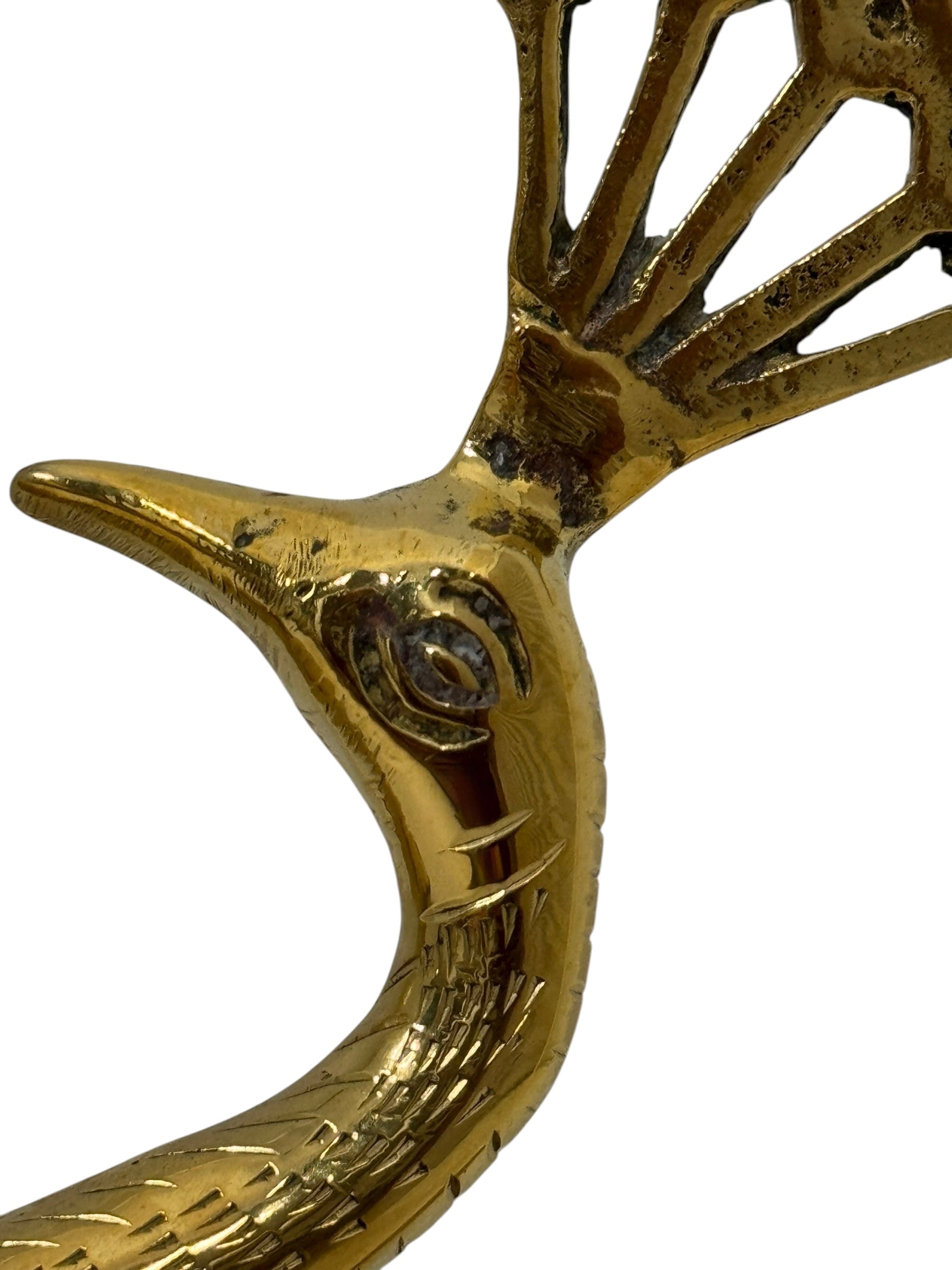 Vintage Brass Peacocks