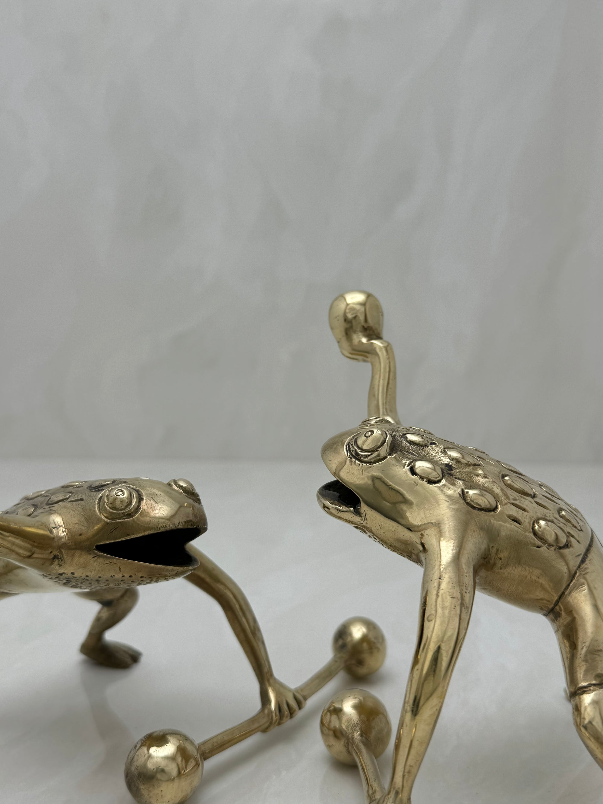 Vintage Brass Workout Frogs-A Pair