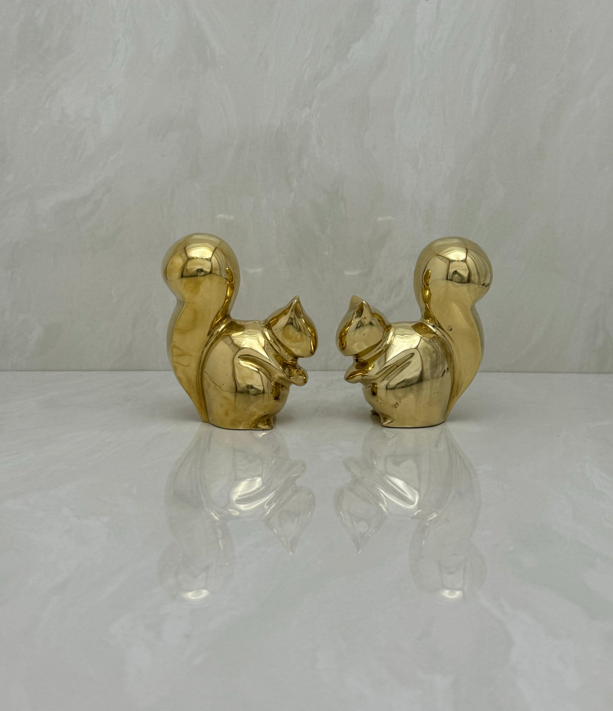 Vintage Brass Adorable Squirrels-A Pair