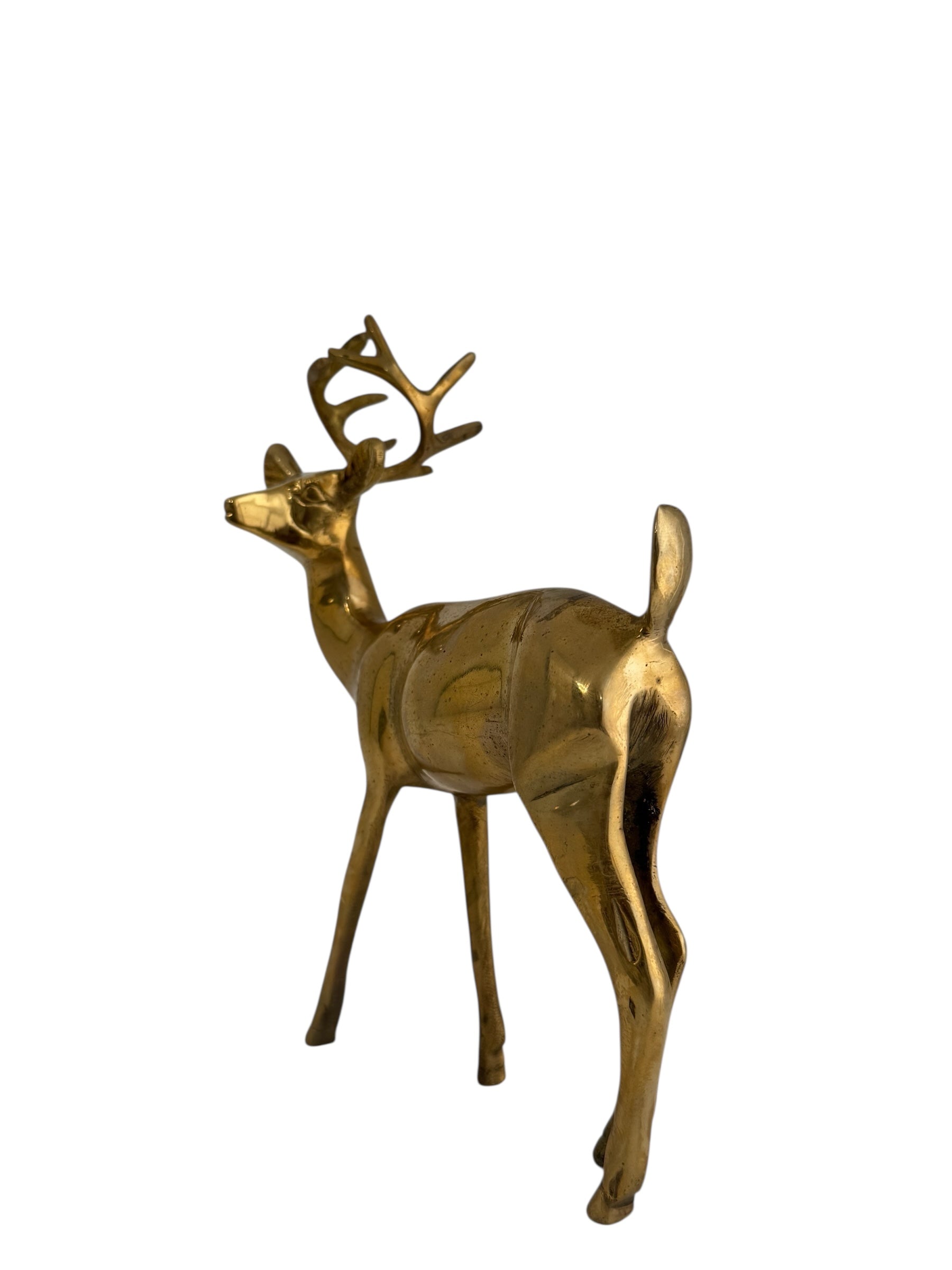 Vintage Brass Deer in a Gentle Gaze