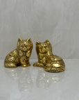 Small Vintage Brass Cat Figurines-A Pair