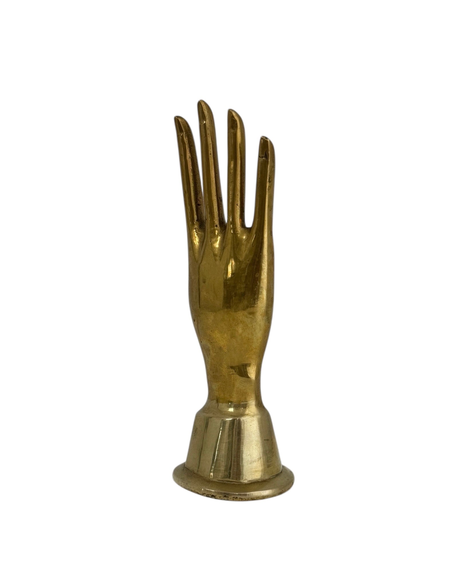 Vintage Brass Hand Sculpture – Mid-Century Modern Jewelry Display or Art Accent