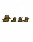 Small Vintage Brass Duck Family-A Four Piece Set