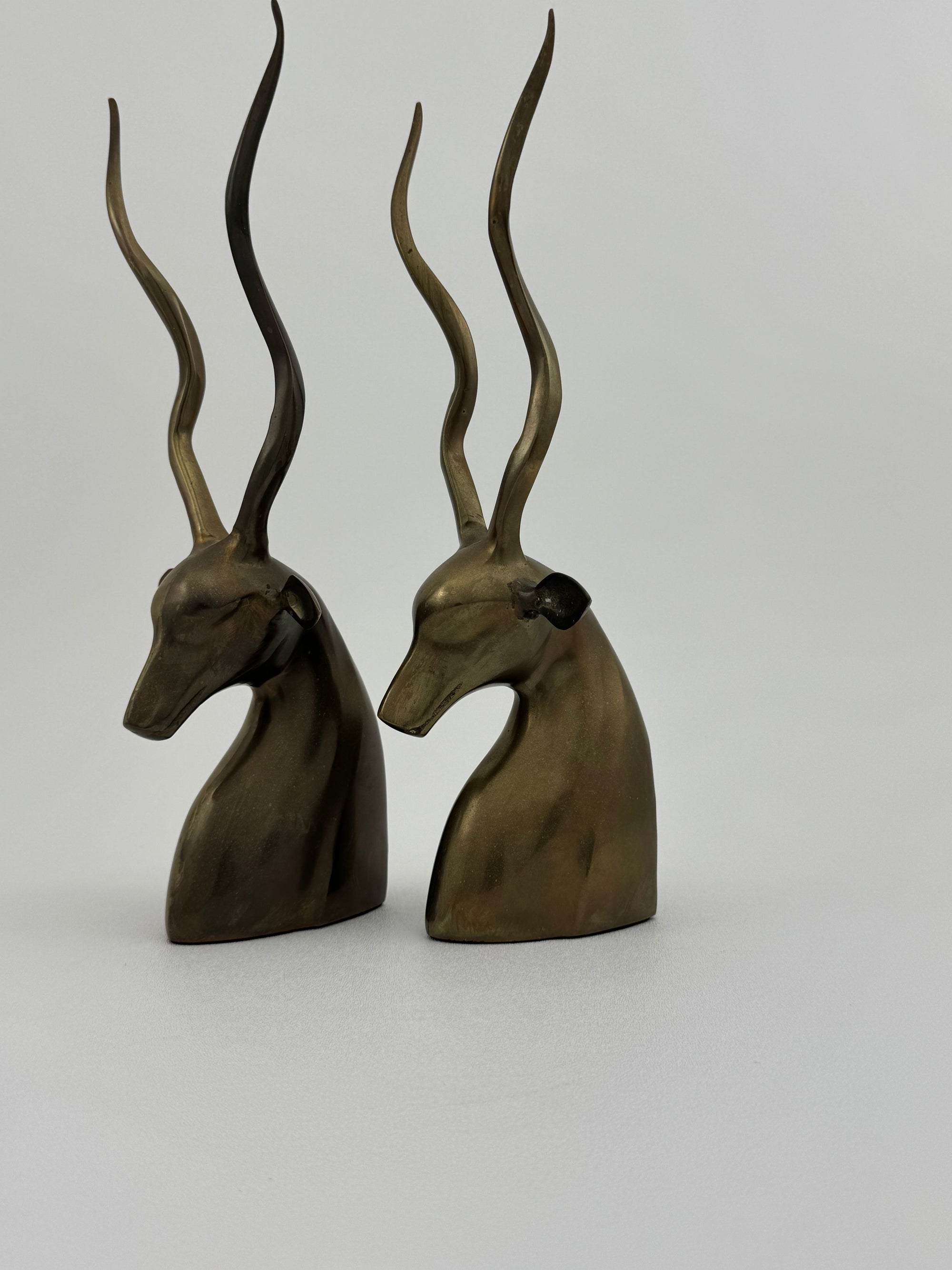 Vintage Brass Antelopes- A  Pair