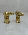 Small Vintage Brass Toucans-A Pair