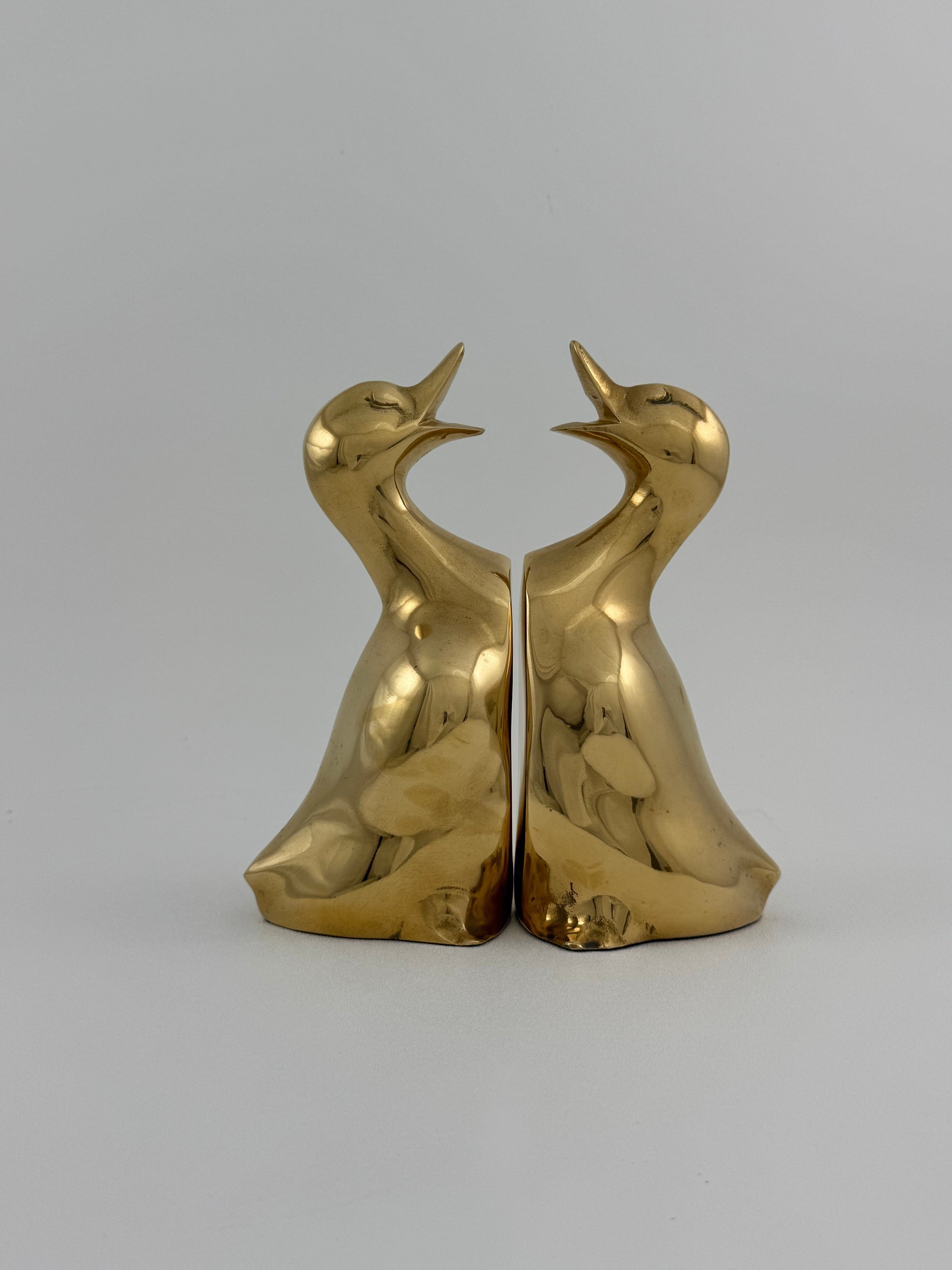 Vintage Brass Duck Bookends-A Pair