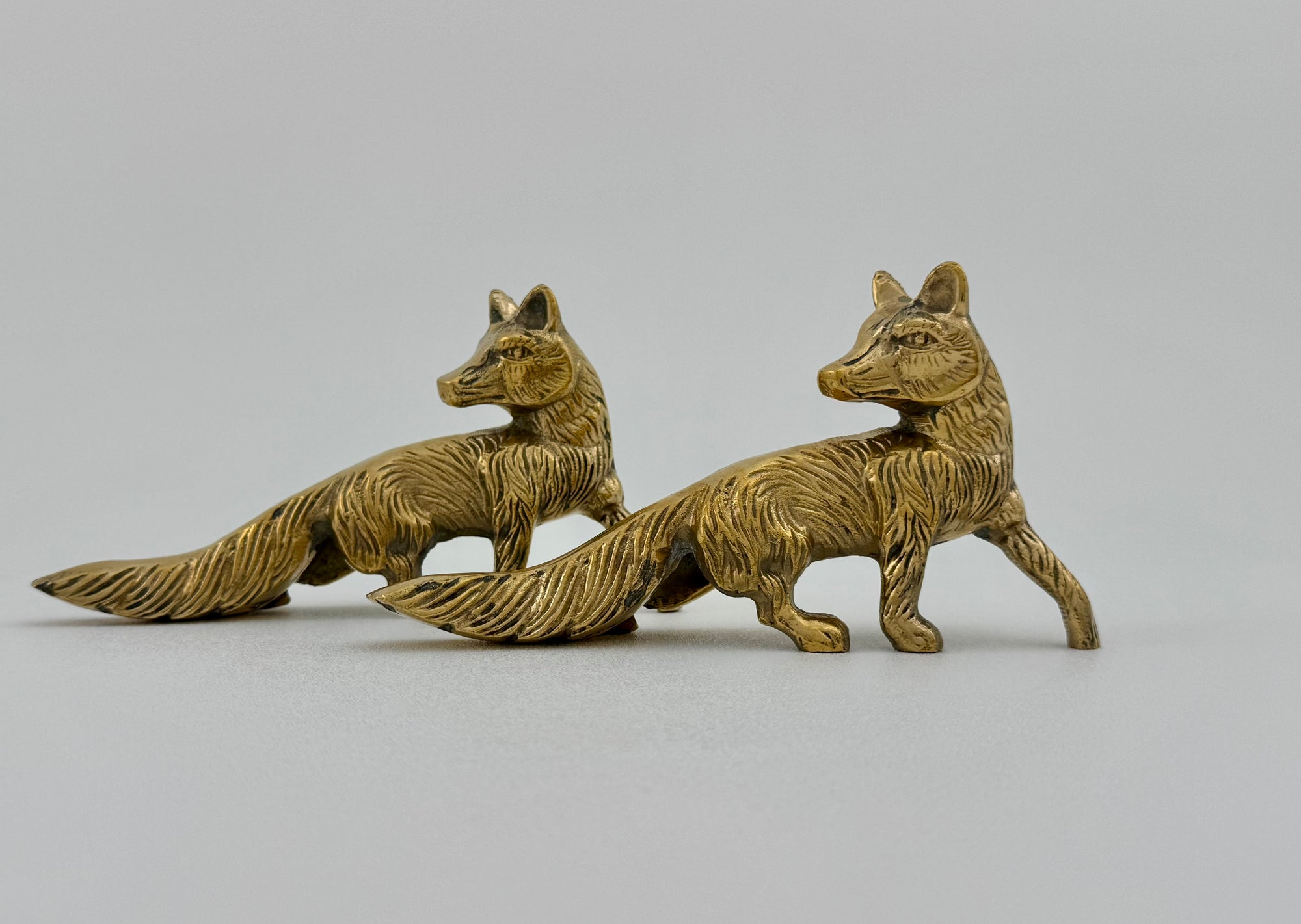 Vintage Brass Foxes- A Pair