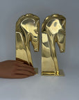 Vintage Brass Horse Head Bookends – Equestrian Mid-Century Set by Kinder Harris