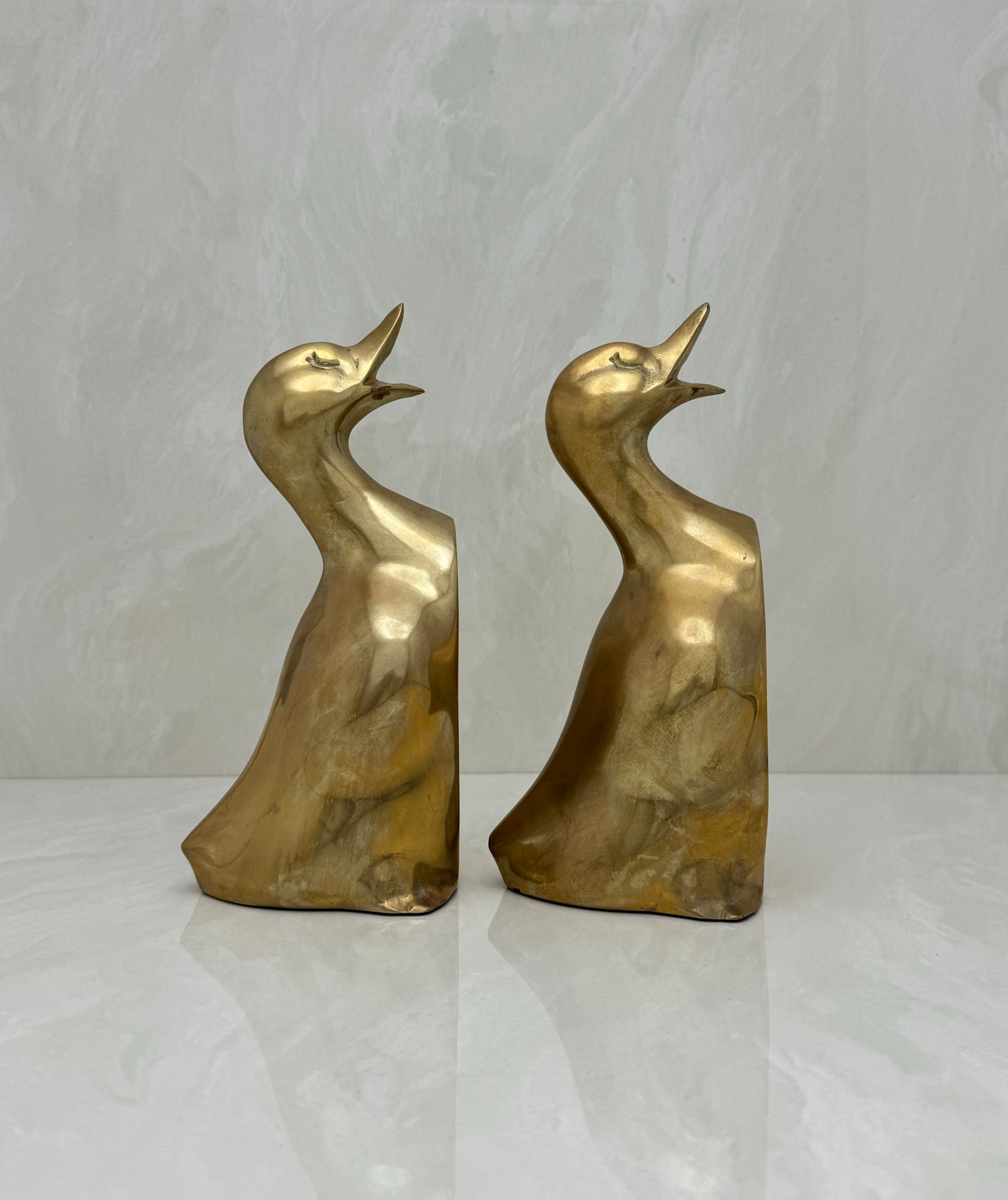 Vintage Brass Duck Bookends-A Pair