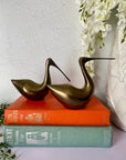 Vintage Brass MCM Sleek Beak Ducks- A Pair