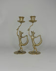 Dancing Fox Candleholders- A Pair