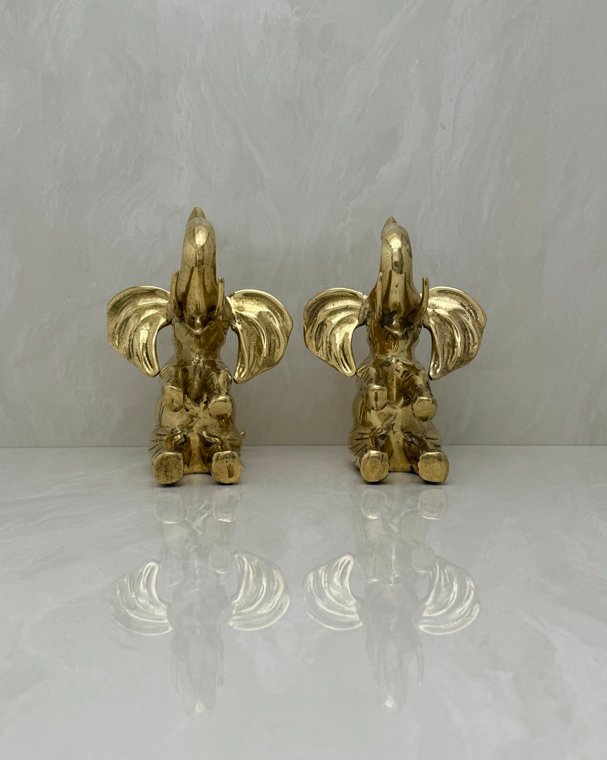 Vintage Brass Elephants-A Pair