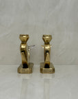 Vintage Brass Whale Candleholders