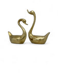 Tall Vintage Brass Swans-A Pair