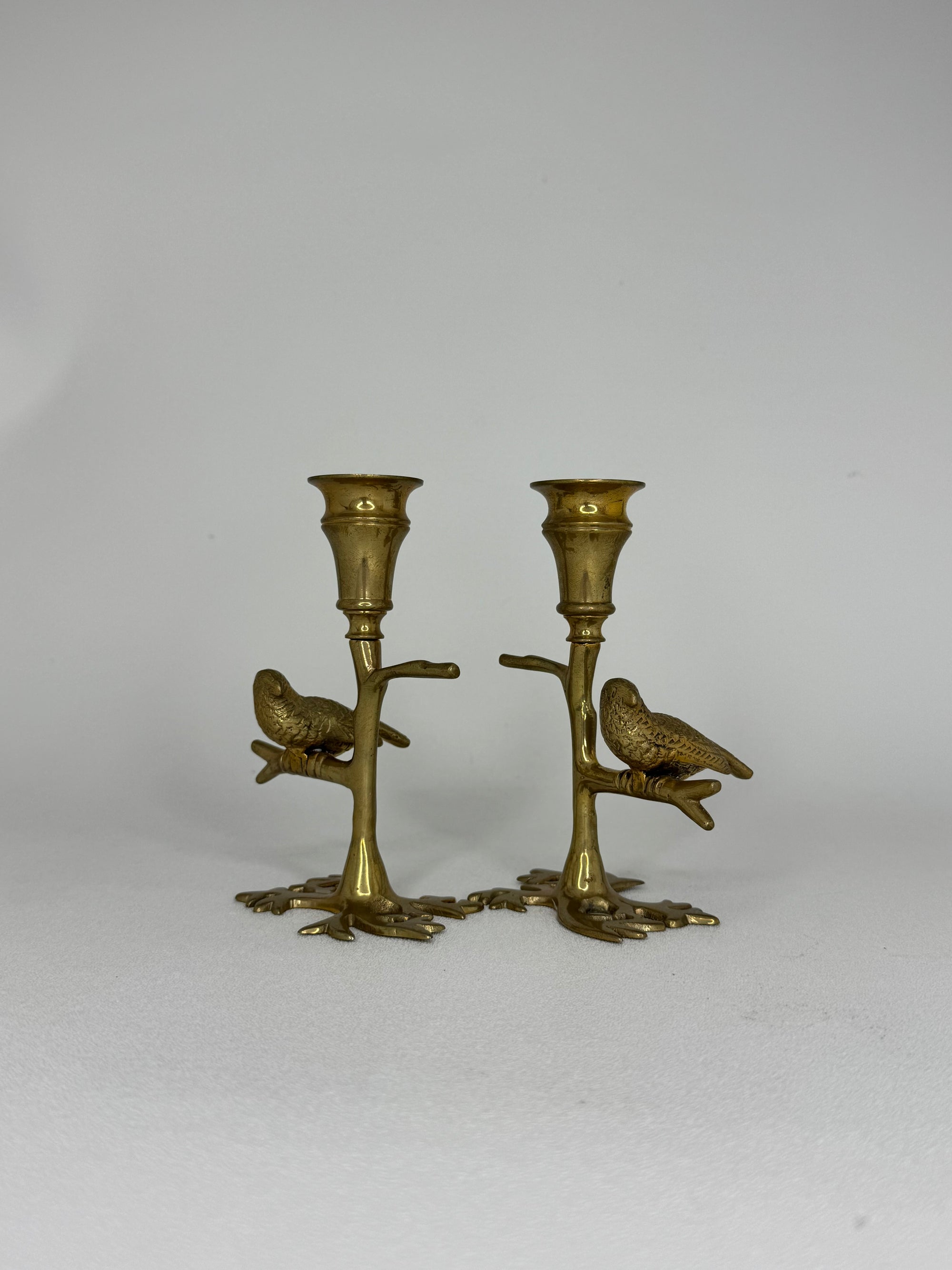Vintage Mottahedeh Brass Candlestick Pair