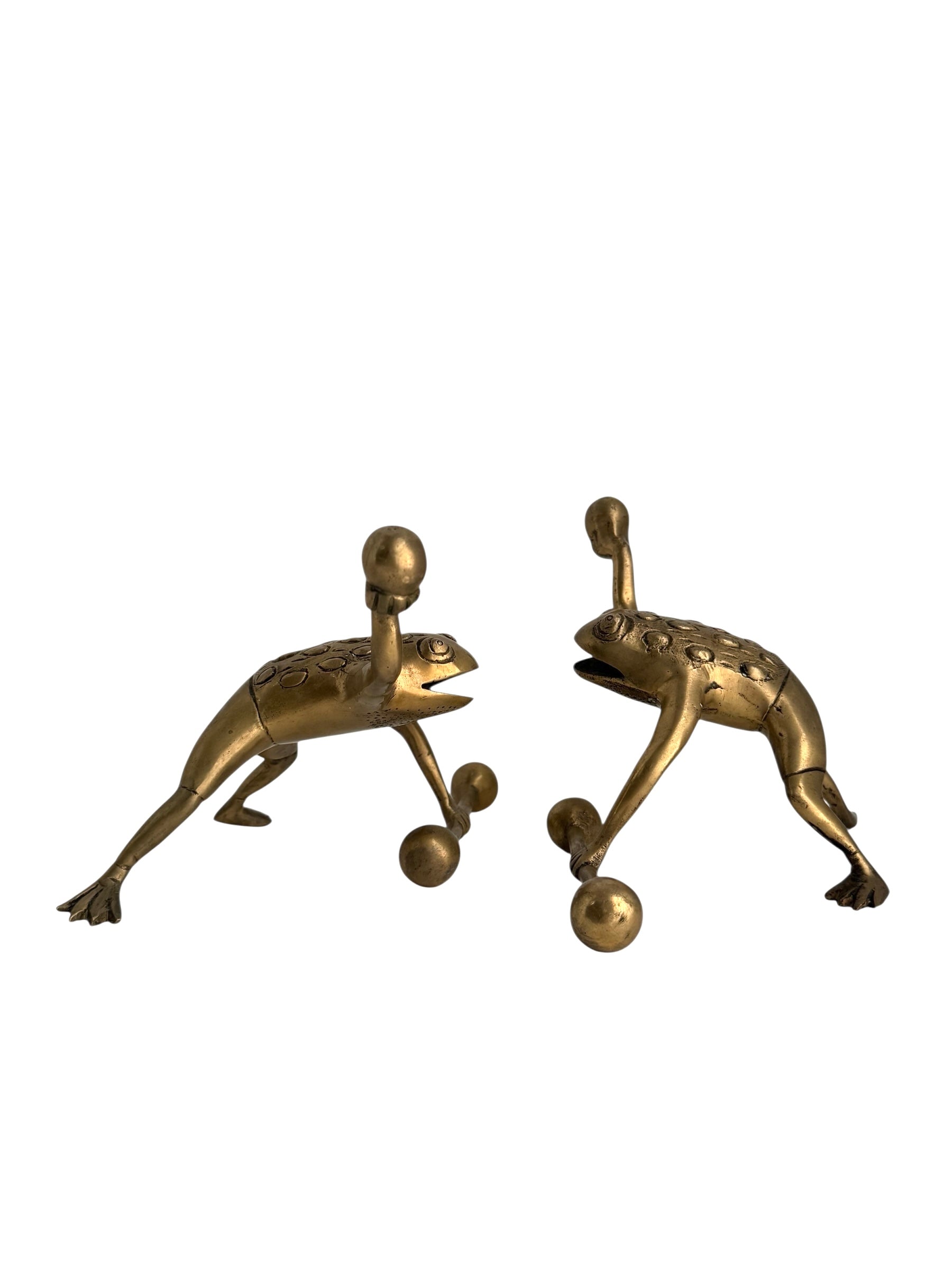 Vintage Brass Workout Frogs-A Pair