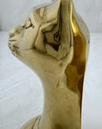 Vintage Brass Cat Head Bookends-A Pair