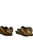 Vintage Brass Shell Dishes – Set of 2 Coastal Sculptural Accents