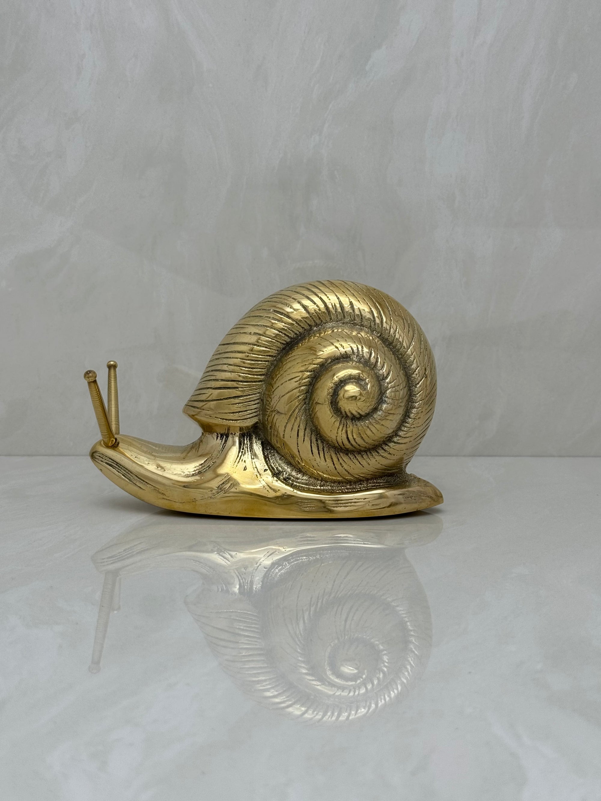 Vintage MCM Brass Snail