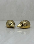 Small and Sleek Vintage Brass Hedgehogs- A Pair By Seiden