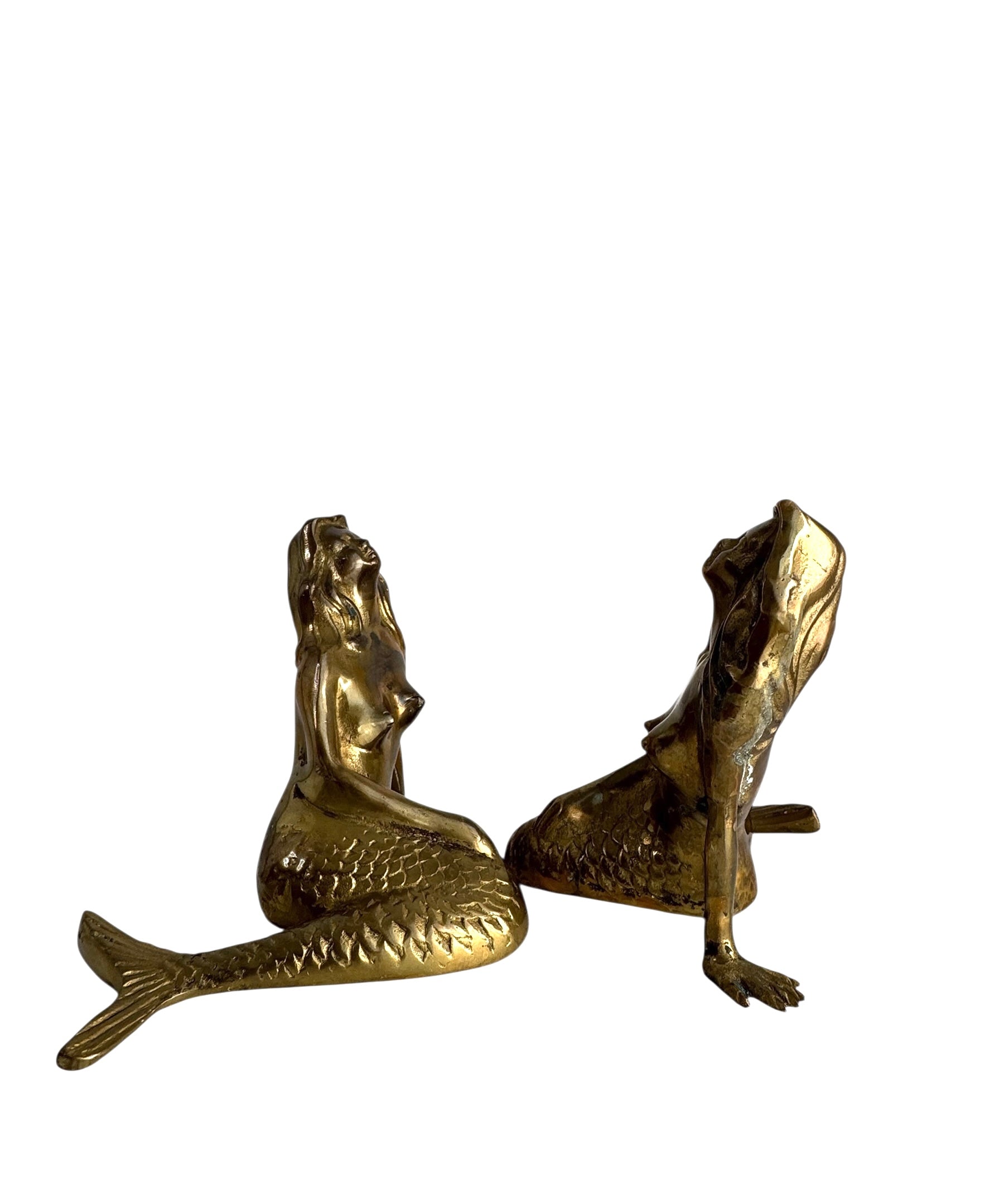 Vintage Brass Mermaid Pair