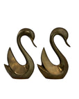 Vintage Brass Swan Pair – Elegant Mid-Century Modern Sculptures