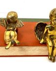 Vintage Polished Brass Cherub Angels — Set of Two Mid-Century Figurines