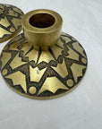 Vintage Brass Candlestick Holders with Crown Motifs - Inspired by Nordisk Malm