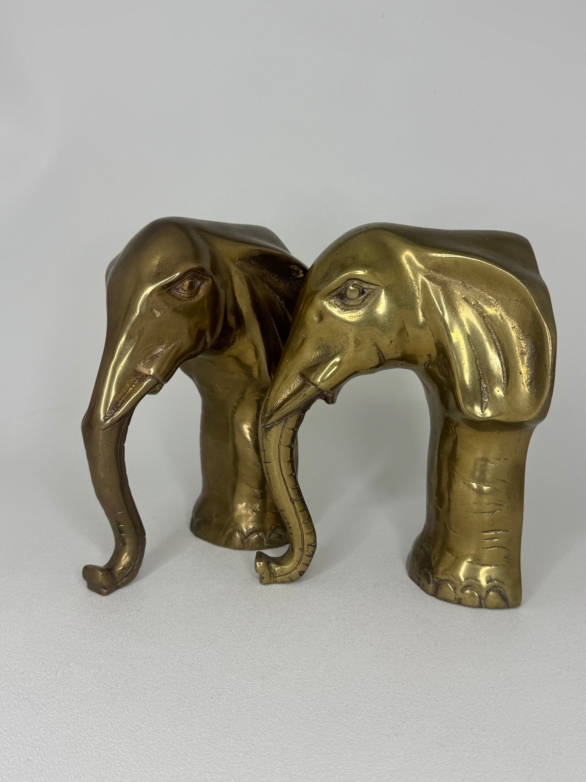 Vintage Brass Elephants- A Pair