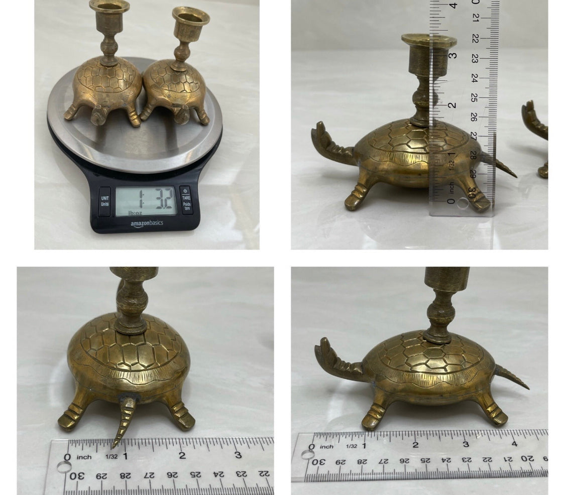 Vintage Brass Candlestick Holders-Pair