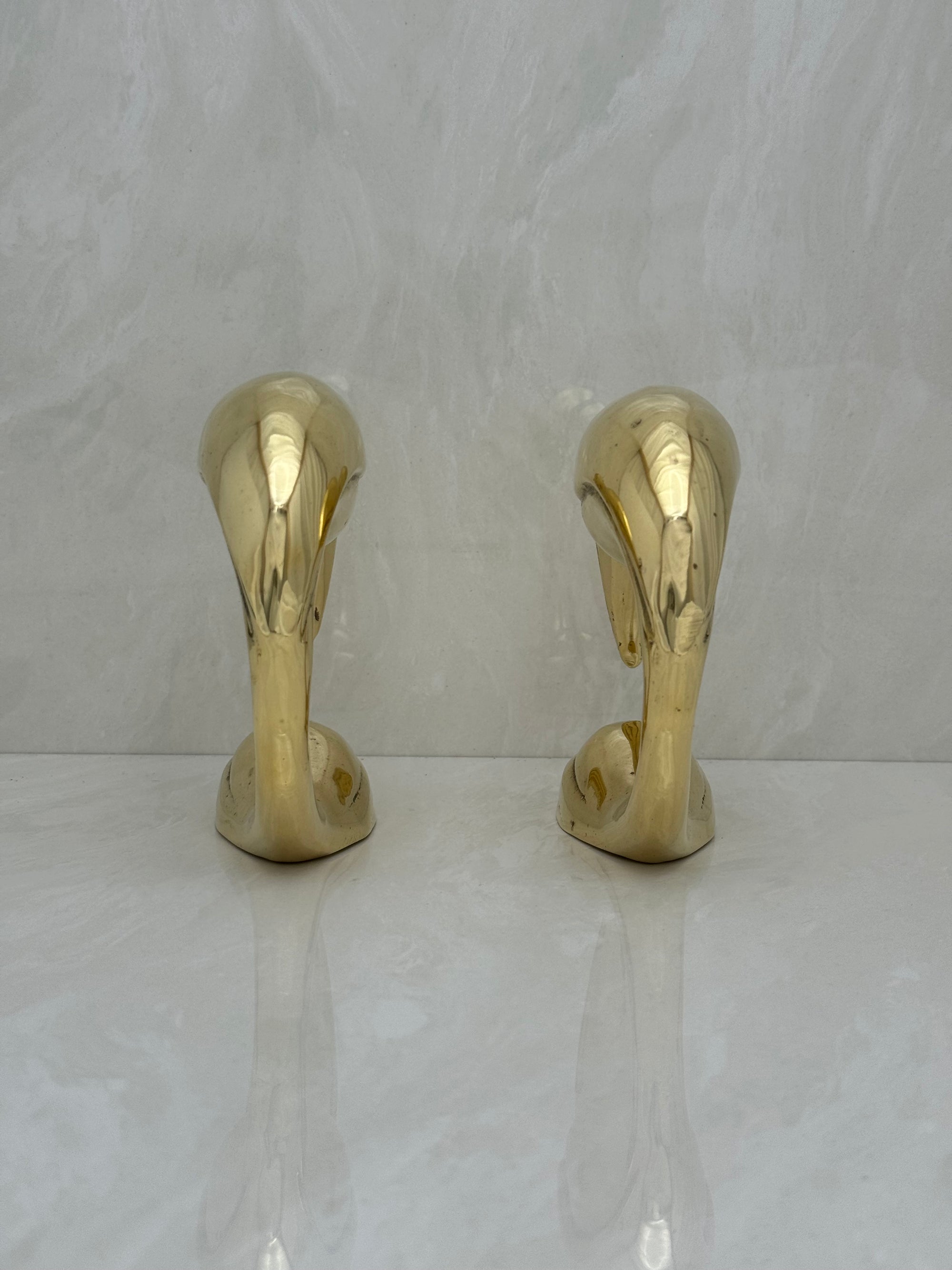 Vintage Brass Toucan Bookends- A Pair