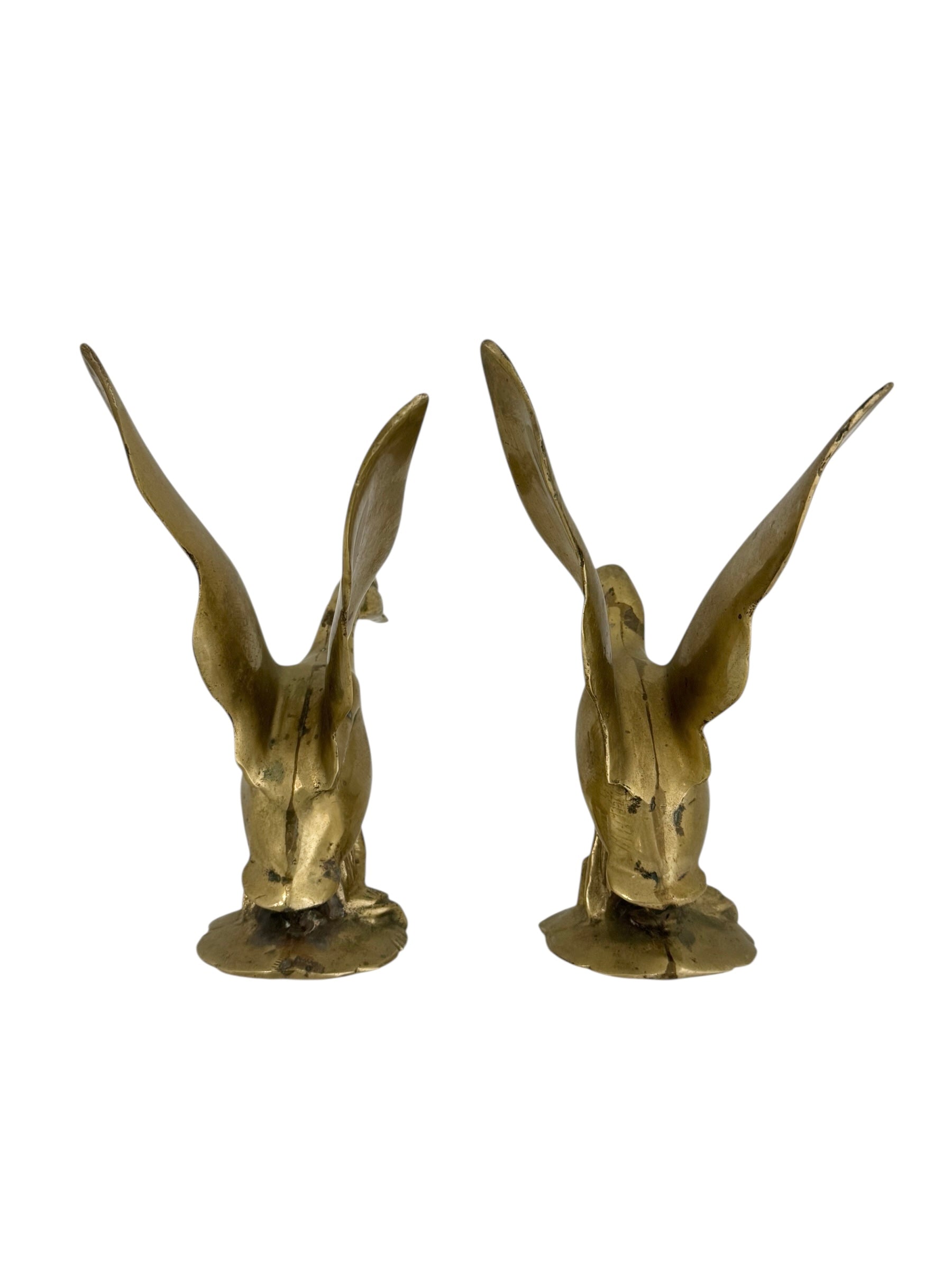 Vintage Brass Wings Up Bird Pair