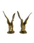 Vintage Brass Wings Up Bird Pair