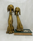 Large Vintage Brass Puppy Duo-A Pair