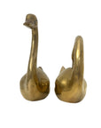 Vintage Brass Swan Pair – Mid-Century Brass Sculptures, Made in Korea