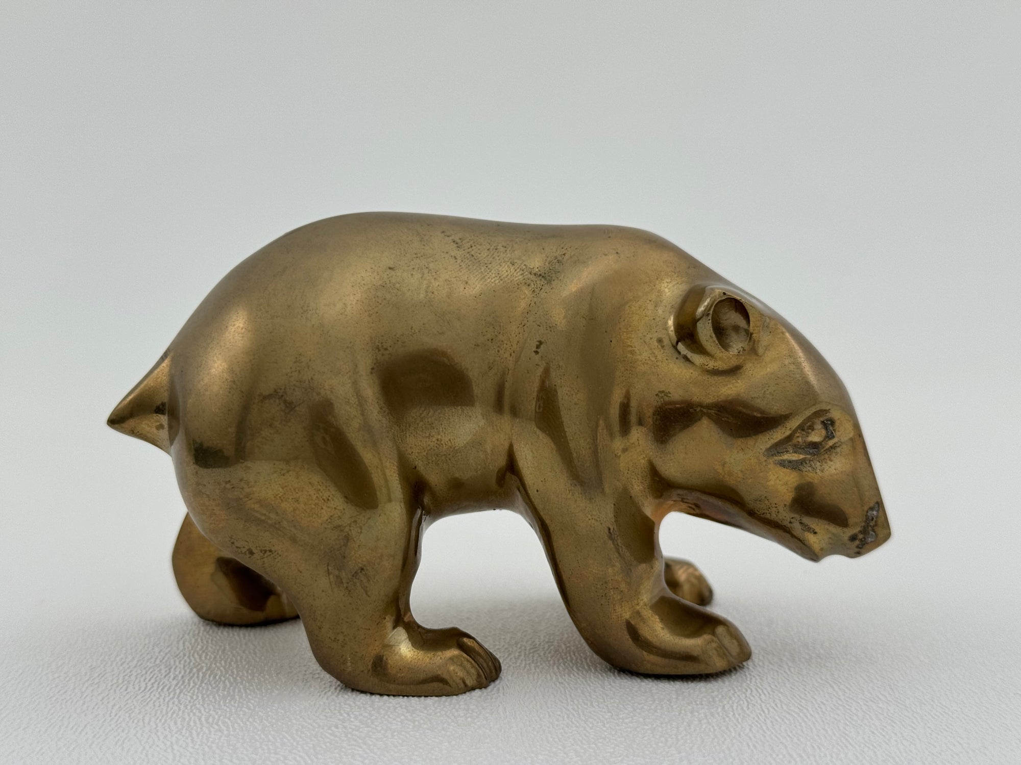 Small Vintage Brass Bear