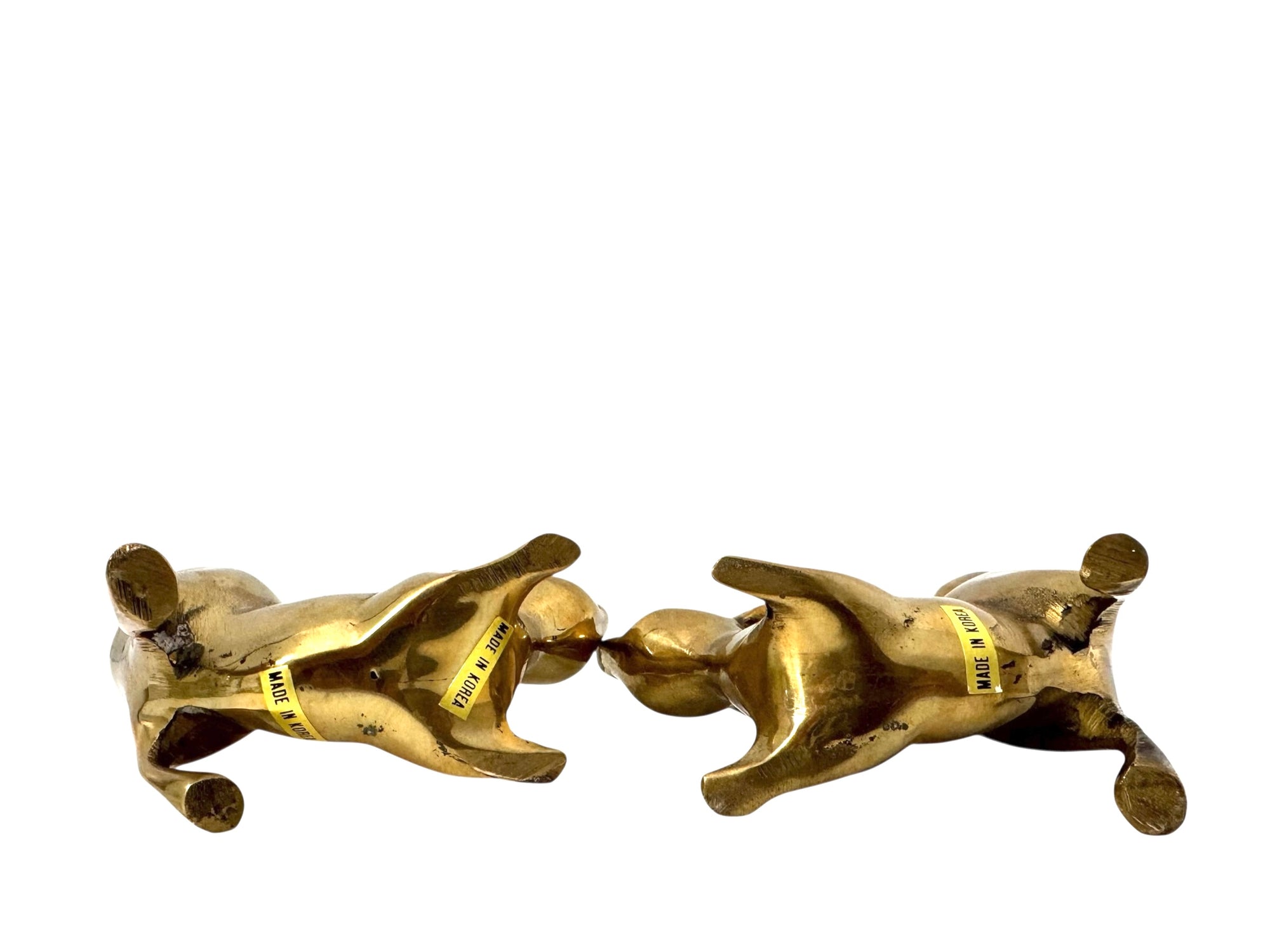Vintage Brass Squirrel Figurines – Playful Mid-Century Pair with High Curved Tails