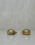 Small and Sleek Vintage Brass Hedgehogs- A Pair By Seiden