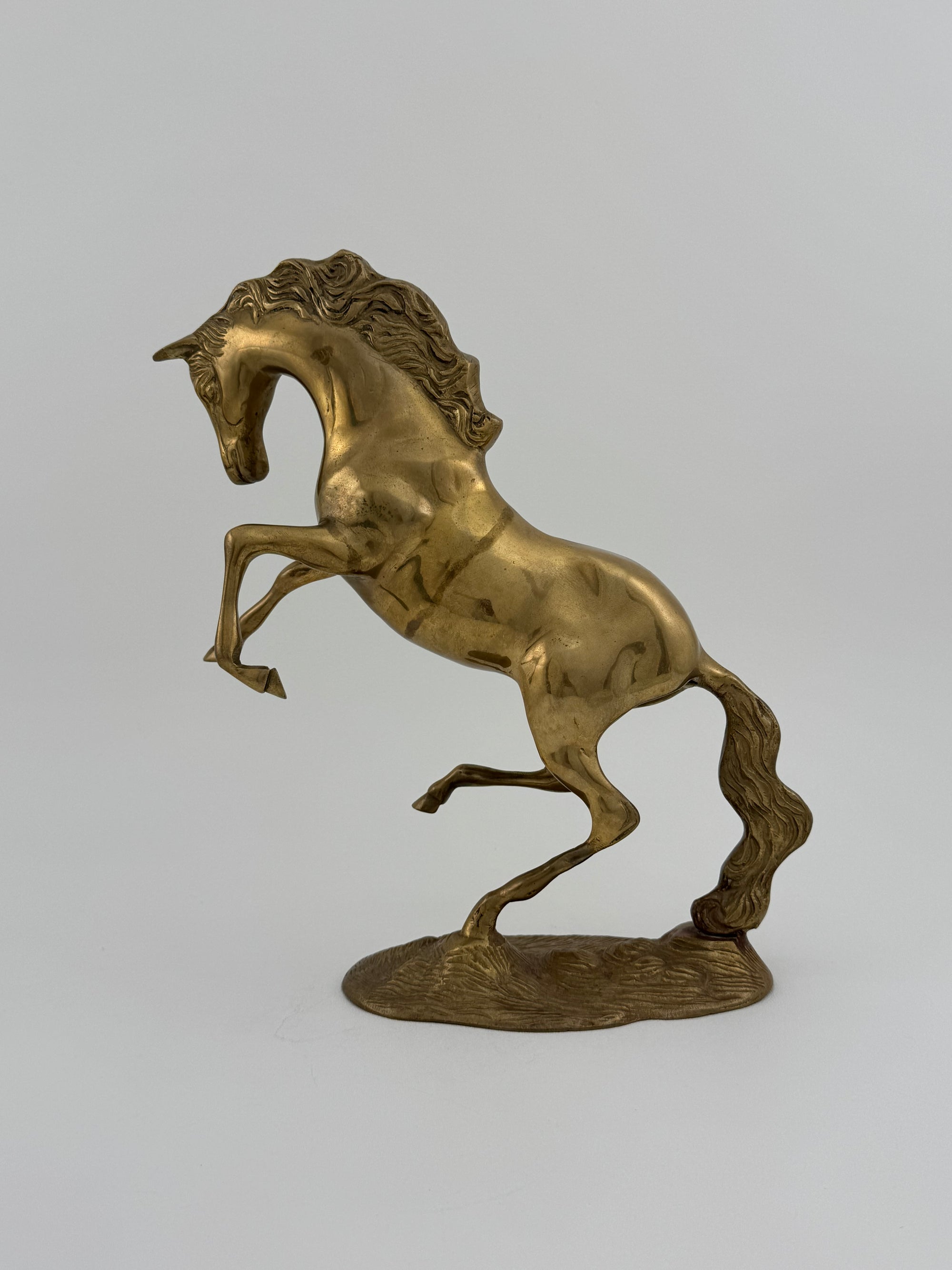 Large Vintage Brass Horse Sculpture