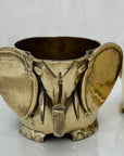 Vintage Brass Elephant Cachepots- A Pair