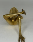 Vintage Brass Relaxing Frog