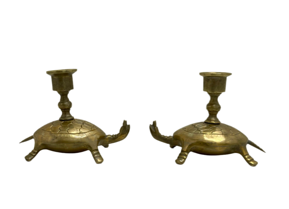 Vintage Brass Candlestick Holders-Pair