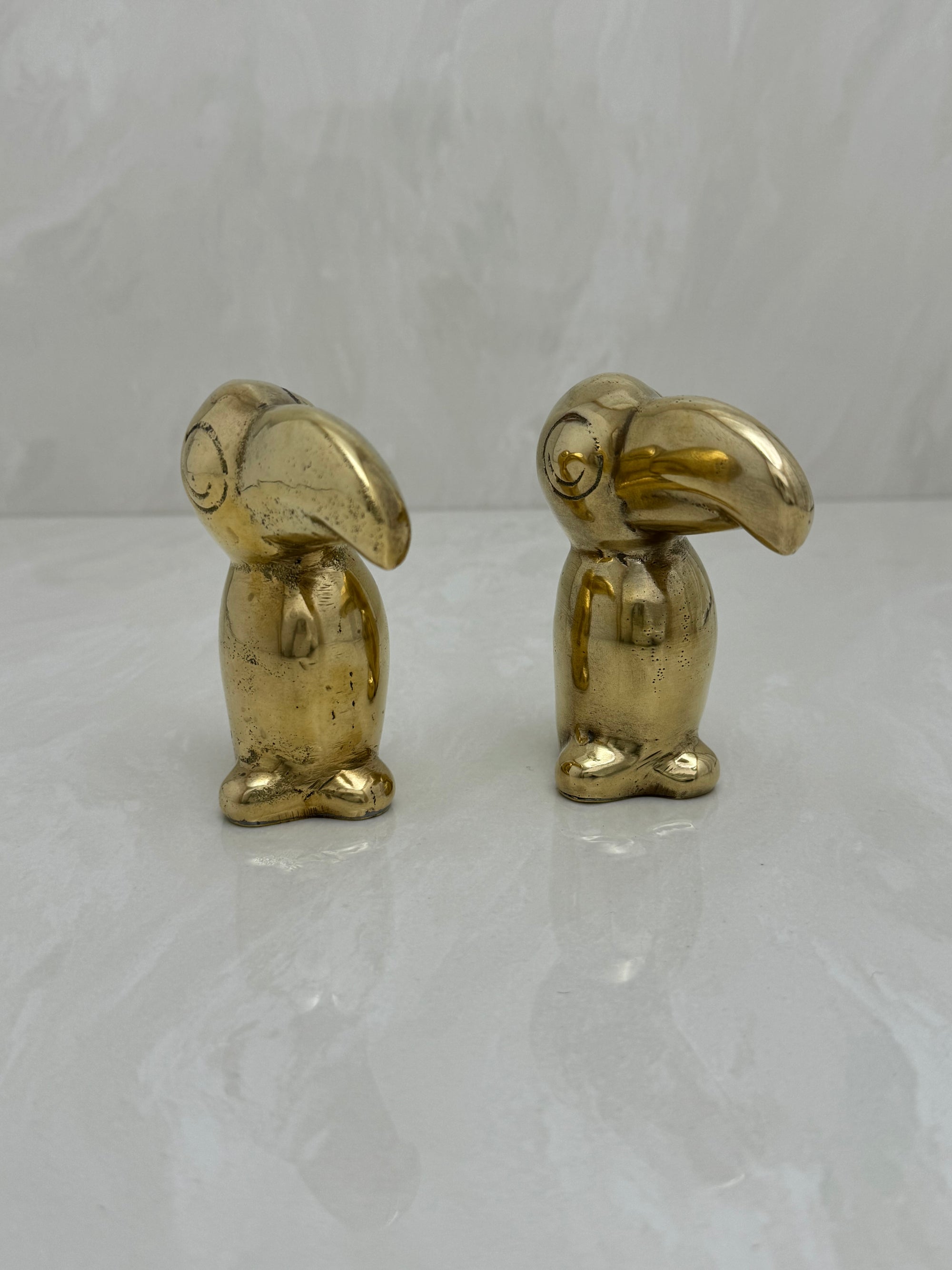 Small Vintage Brass Toucans-A Pair