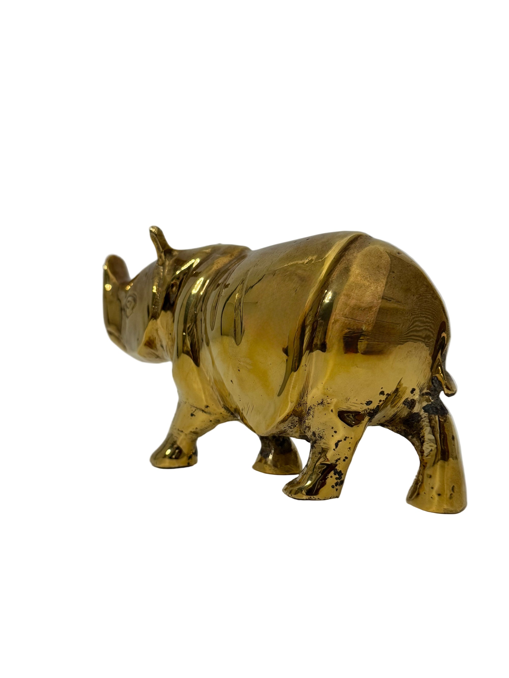 vintage brass rhinoceros
