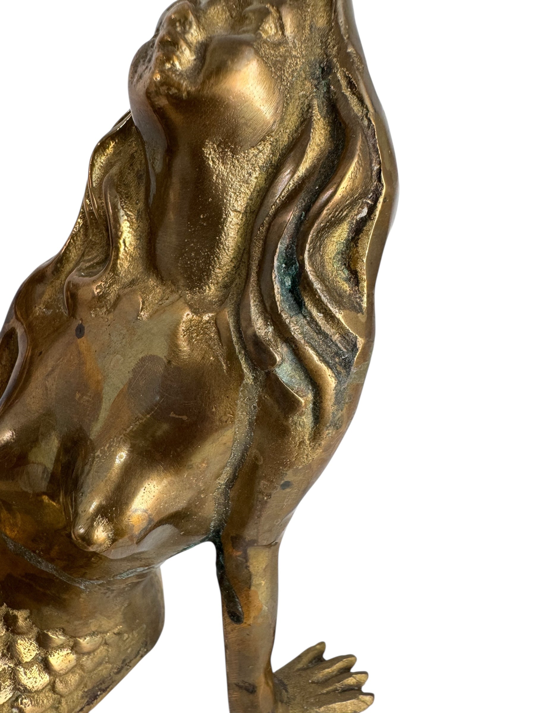 Vintage Brass Mermaid Pair