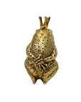 Vintage Brass Frog Prince Figurine | Mid-Century Royal Frog Statue